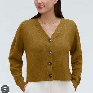 Everlane Recycled Cashmere Cardigan - Tapenade Camel XS